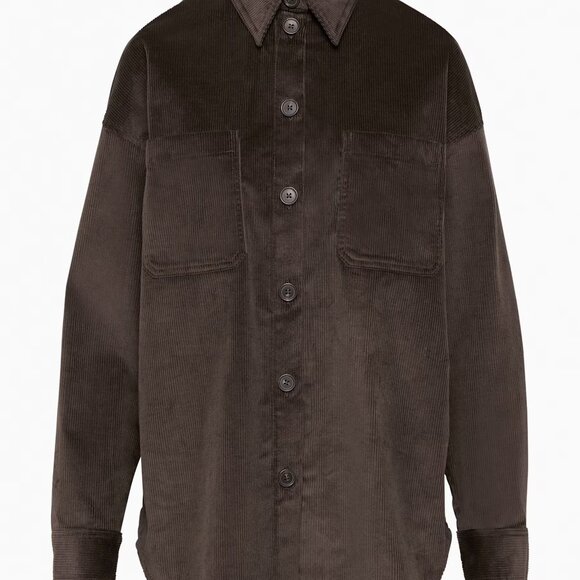 NWT Aritzia Babaton GRAYDON SHIRT in Rich Mocha Brown, 2XS XXS - Picture 5 of 7